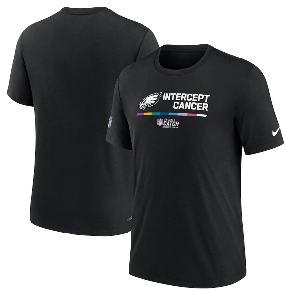 Men's Black Philadelphia Eagles 2022 Crucial Catch Performance T-Shirt